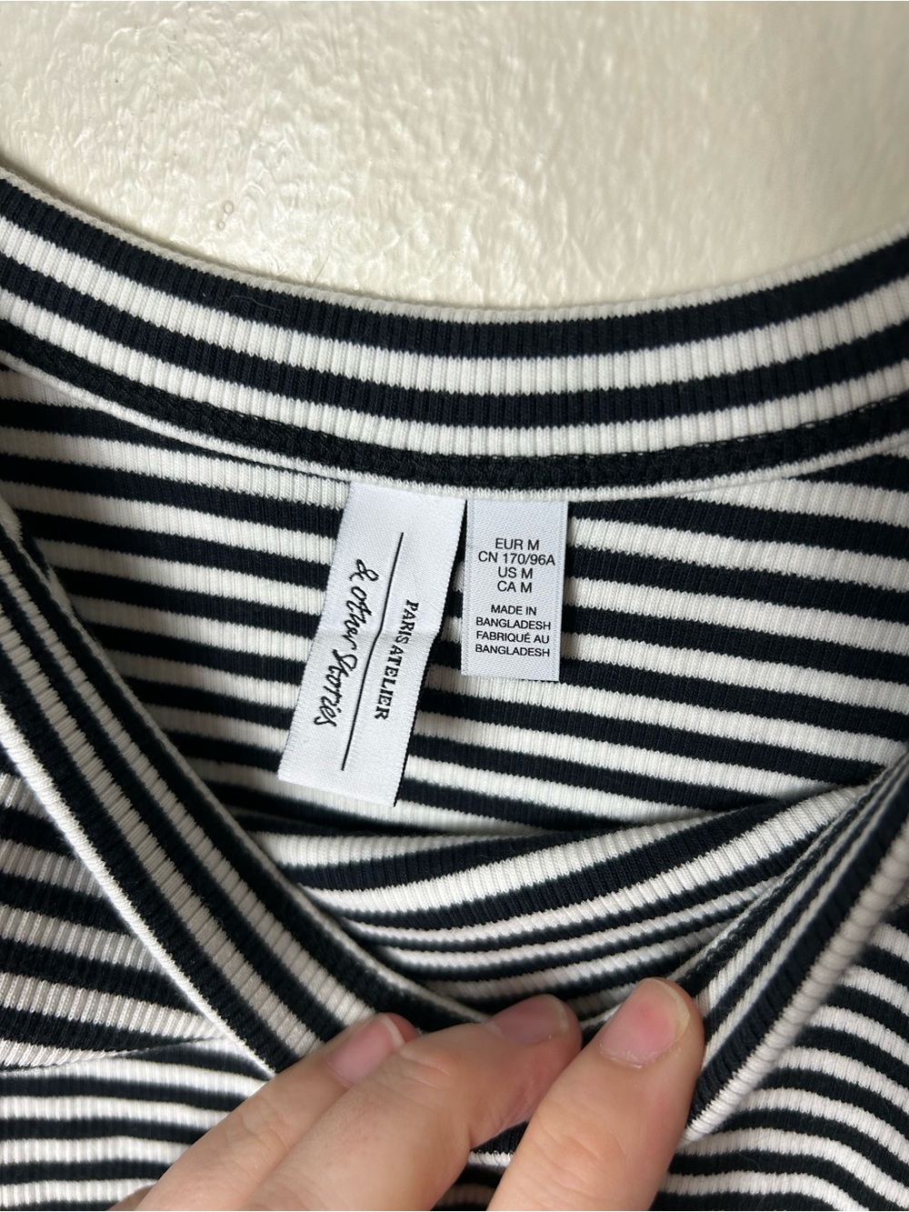 & Other stories black white striped rib knit basic tank top womens M - Picture 6 of 7